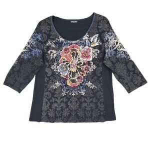 Y2K Vanilla Star Graphic Print Embelished Top Whimsigoth Grunge 2x Streetwear